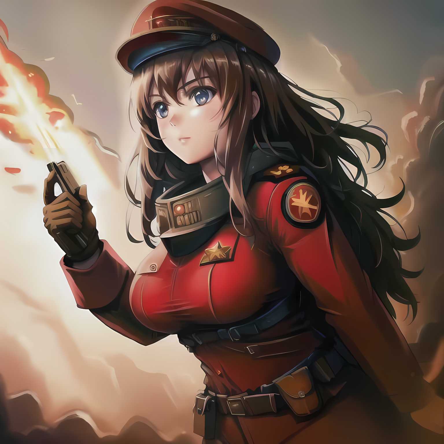 Anime Girl Soviet Army - Mobile Abyss